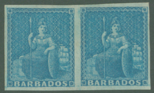 1852-55 Britannia (1d) horizontal pair, SG4, Cat £90+
