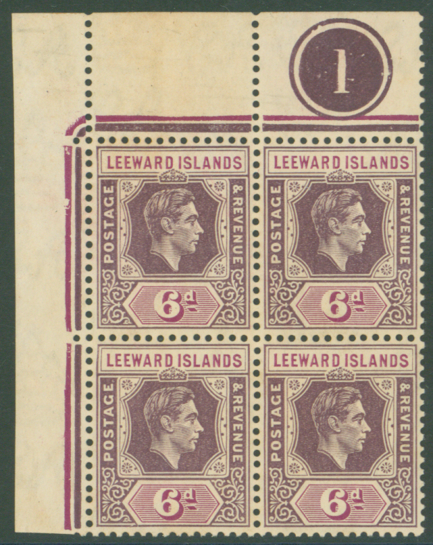 1938-51 chalky paper 6d block of 4 Cat £140