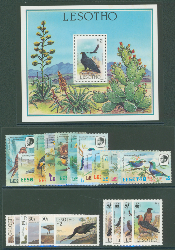 1982-86 Birds, small group of 3 sets plus a miniature sheet