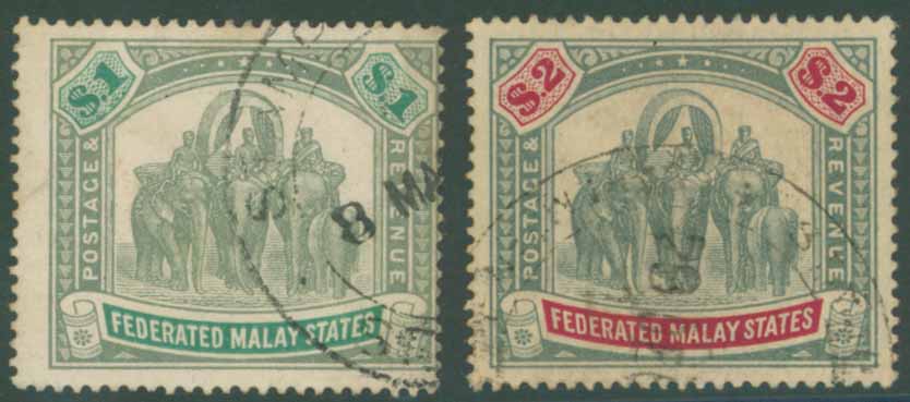 F.M.S 1904 MCCA $1 & $2