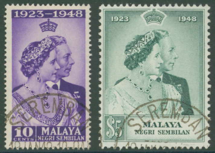 NEGRI SEMBILAN 1948 RSW set of 2, SG 40/1, Cat £32+