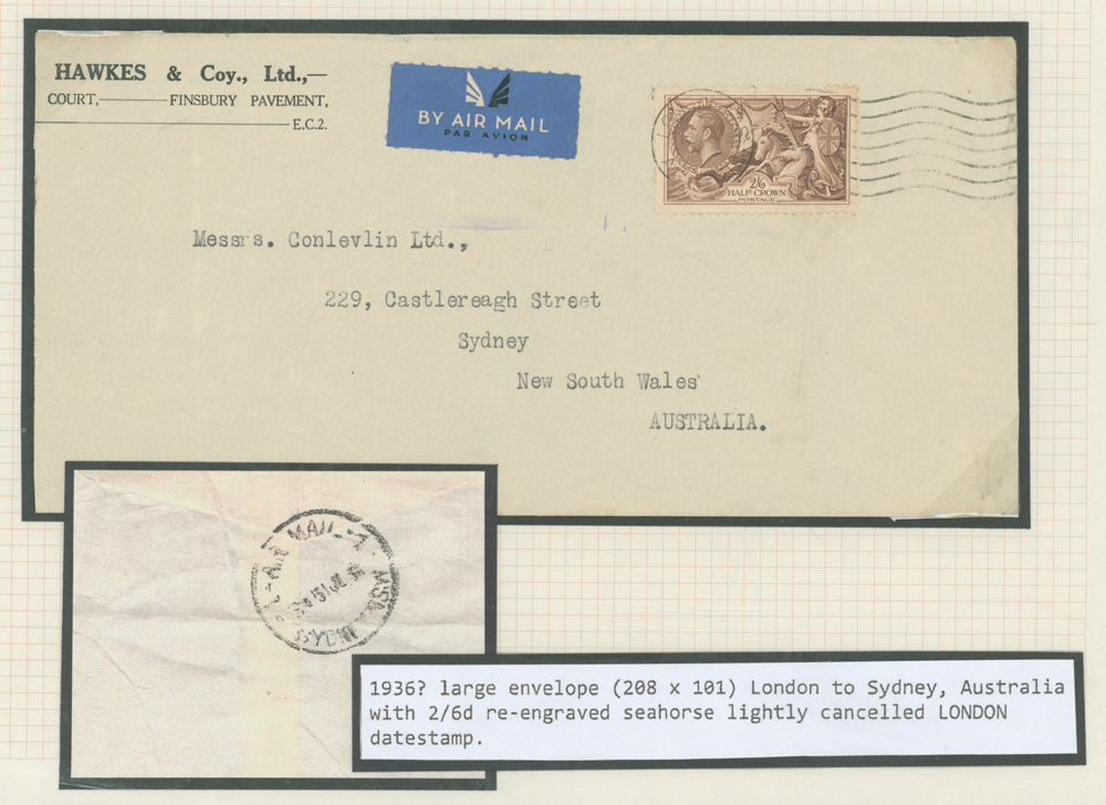 1936 envelope (208 x 101) London to Sydney