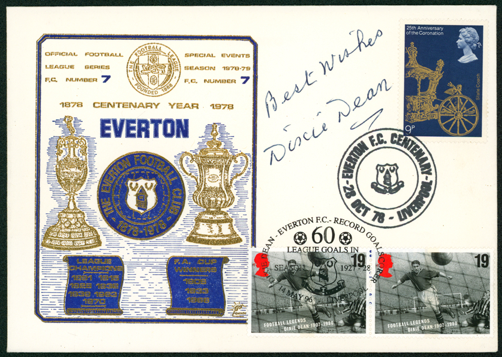 FOOTBALL - EVERTON 1878-1978 Centenary Special Commemorative cover celebrating Everton's Centenary & record goal scorer Dixie Dean