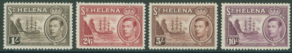 1938-44 part set of 4 from 1s to 10s, Cat £61