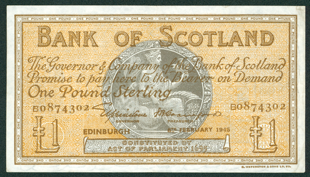 Bank of Scotland 1945 £1