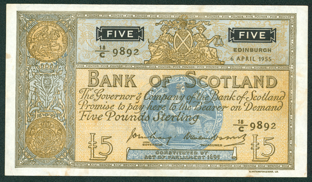 Bank of Scotland 1955 £5
