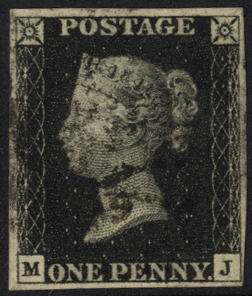 1840 1d black Plate 6 MJ