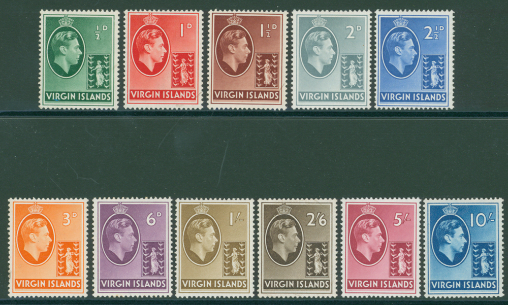 1938-47 short set of 11 to 10s, SG 110a/120, Cat £74+