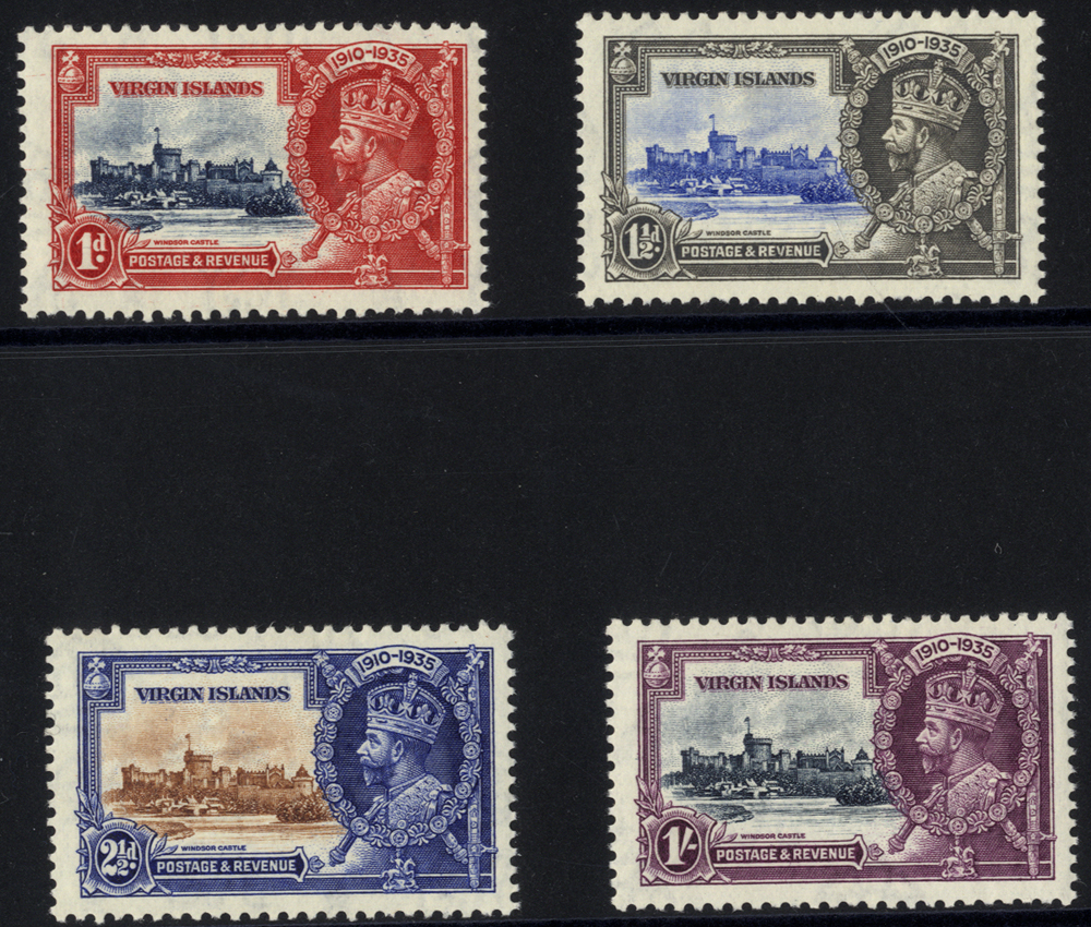 1935 Jubilee set of 4, 1d and 1½d, SG103/06, Cat £25
