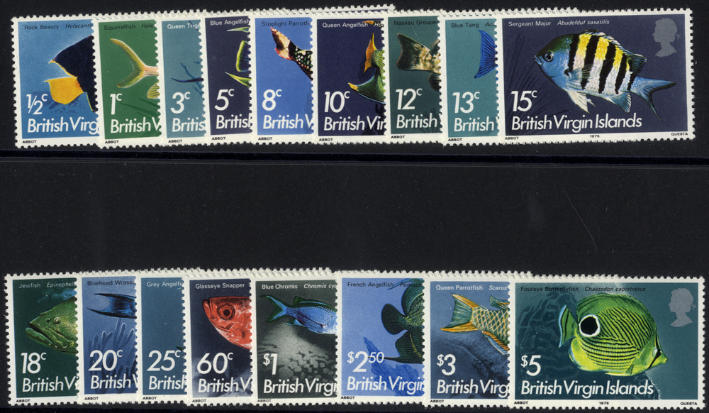 1975 Fish set of 17 to $5, SG330/46, Cat £15