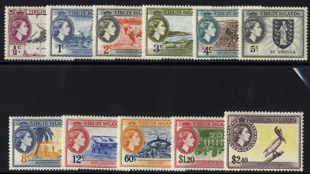1956-62 short set of 11 to $2.40, SG149/60, Cat £80
