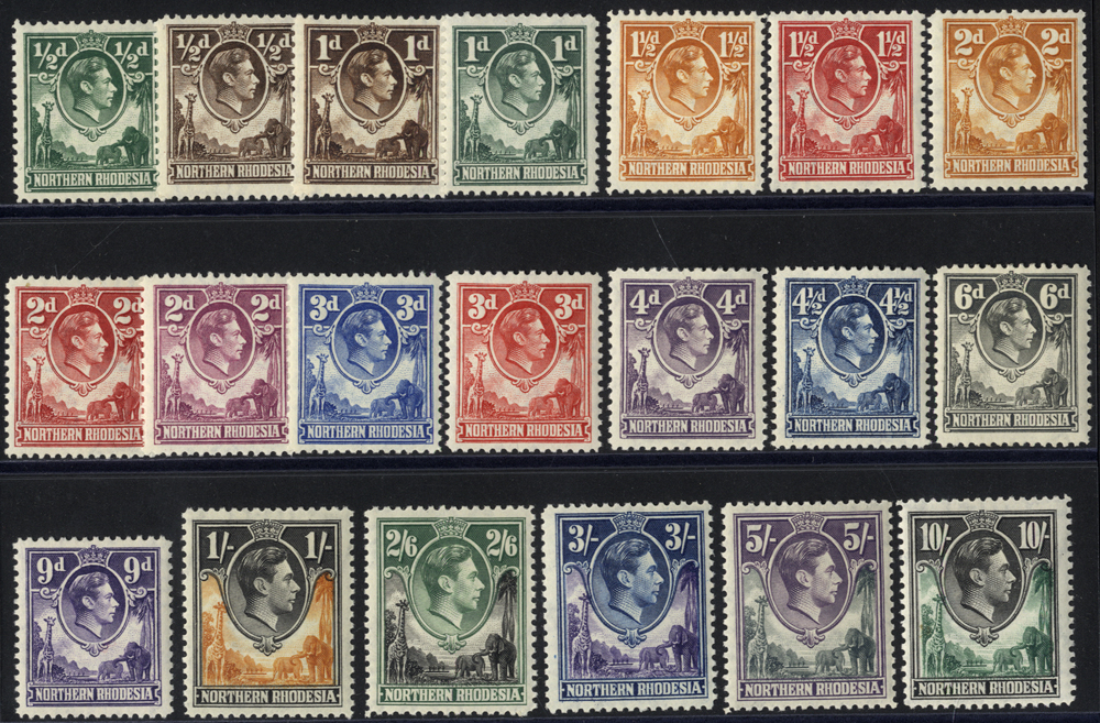 1938-52 short set of 20 to 10s