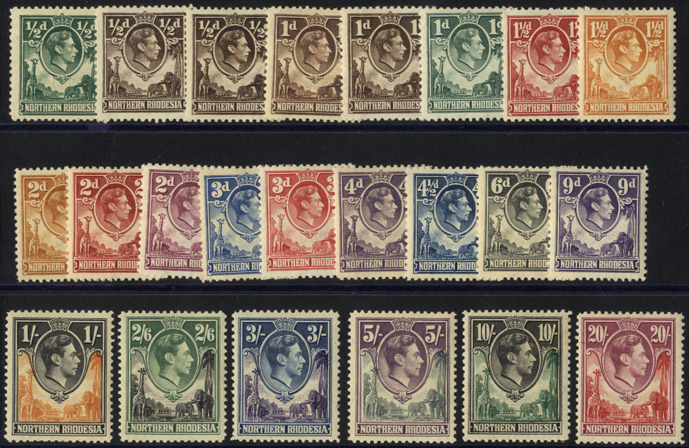 1938-52 set to 20s carmine-red and rose-purple