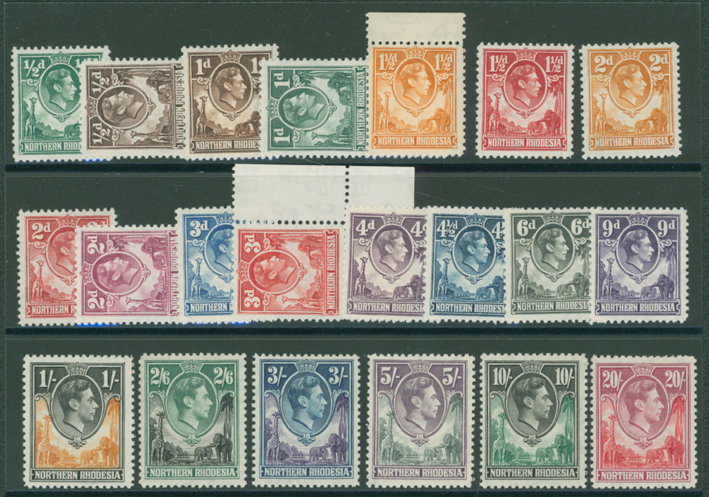 1938-52 set of 21 to 20s carmine-red & rose-purple