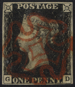 1840 1d black Plate 5 GD