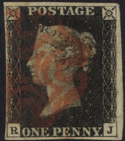 1840 1d black Plate 5 RJ