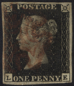 1840 1d black Plate 5 LE