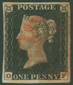 1840 1d black Plate 3 OF