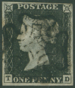 1840 1d black Plate 4 TD