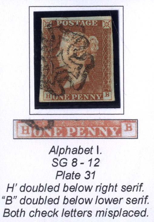 1841 1d red brown Plate 31 HB