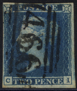 1841 2d blue Plate 4 CI