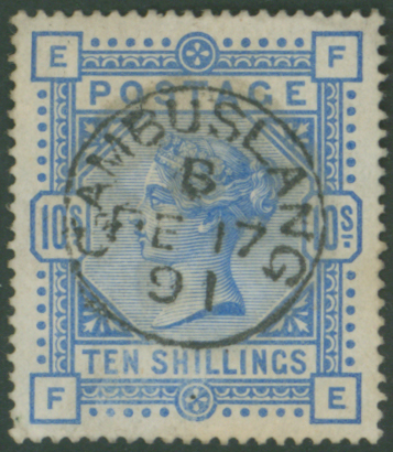 1883 10s ultramarine, SG.183, Cat. £525