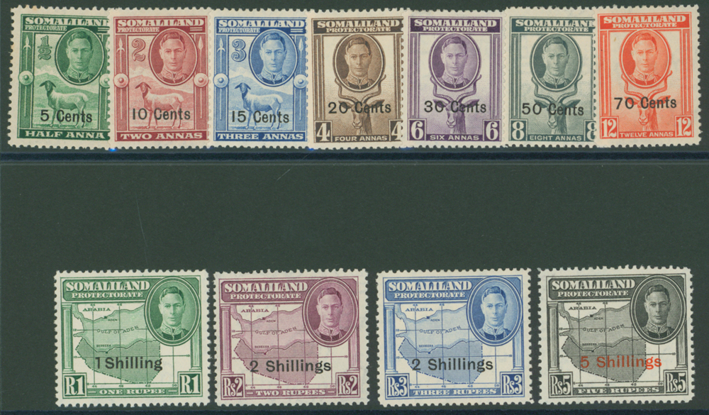 1951 New Currency defin set, M. SG.125/135, Cat. £55 (11)