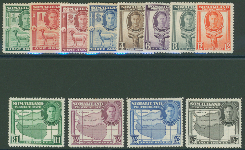 1942 defin set M, some gum toning or tone spots affecting a few. SG.125/135, Cat. £55 (12)