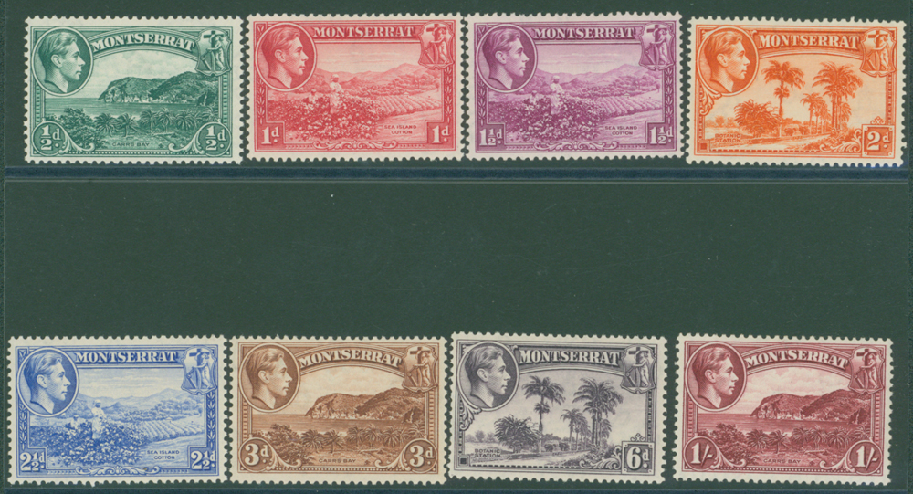 1937-48 perf 13 short set of 8 to 1s lake
