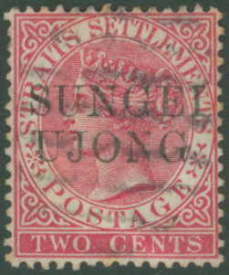 1885-90 2c bright rose showing the 'Antique N in UJONG' variety