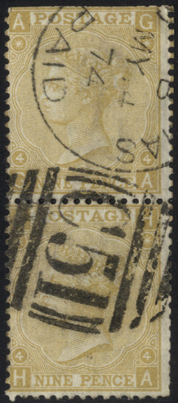 DANISH WEST INDIES - ST. THOMAS 1867 9d straw
