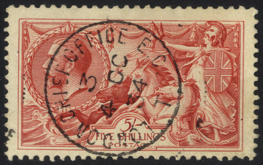 1919 Bradbury 5s rose red