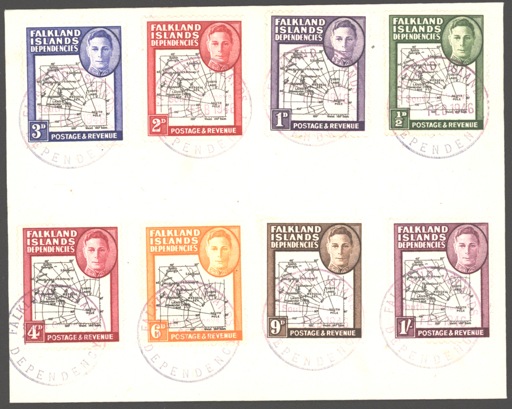 1946 Map set of 8, Stamp Cat. £85