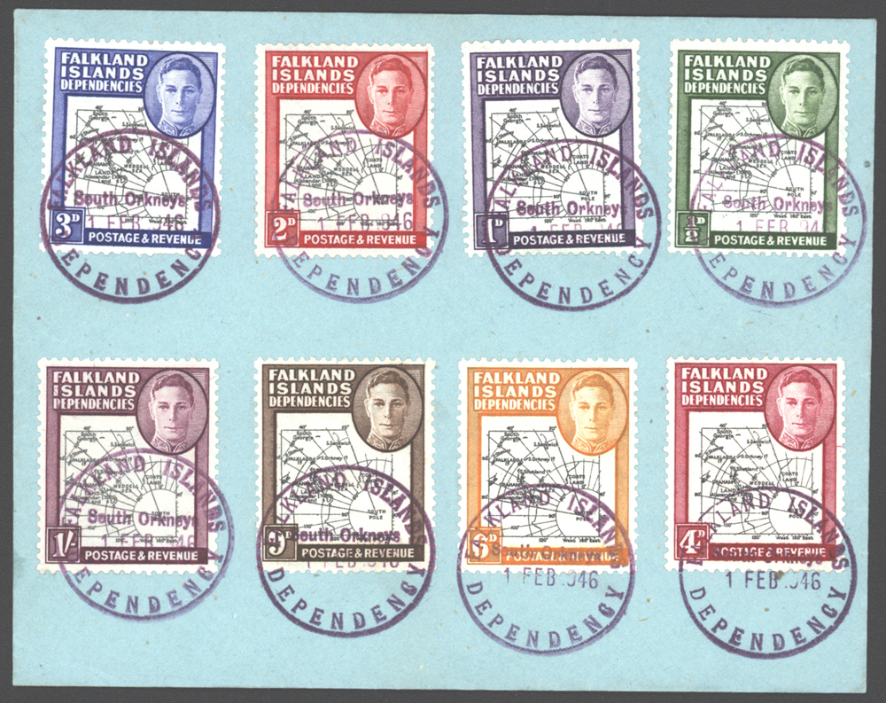 1946 Map set of 8, (SG.66e), Cat. £120++