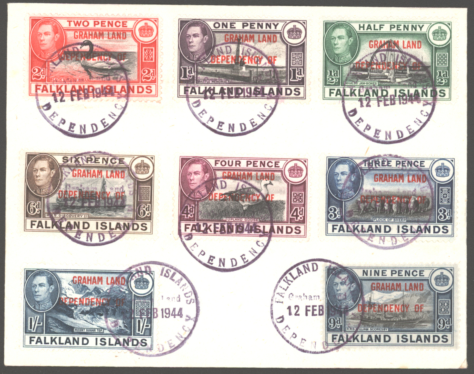 1944 Graham Land set of 8, SG.A1/A8.