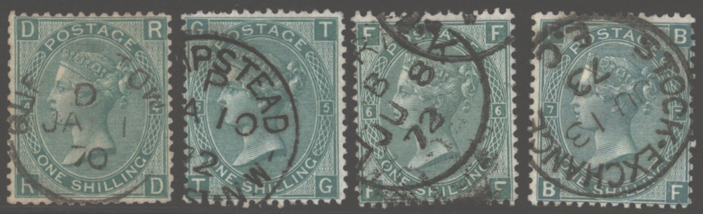 1867-80 wmk spray 1s green, SG.117, Cat. £245