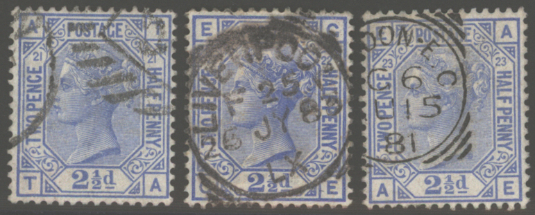 1880-83 wmk Imperial Crown 2&frac12;d blue, SG.157, Cat. £125
