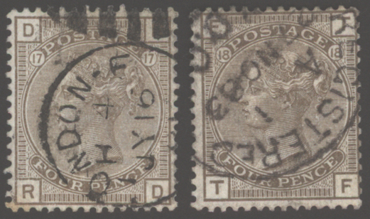 1880-83 wmk Imperial Crown 4d grey brown, SG.160, Cat. £155