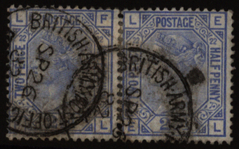 EGYPT 1882 2&frac12;d blue pair, SG.157, Cat. £90