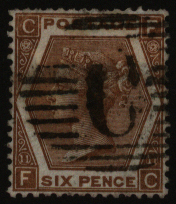 BRITISH LEVANT 1872-73 6d chestnut, SG.Z20, Cat. £55