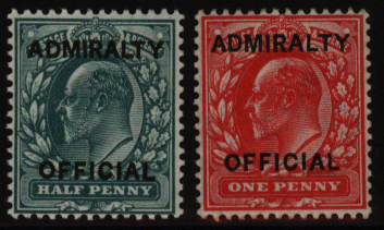 ADMIRALTY OFFICIAL 1903 &frac12;d & 1d, SG.O101/2, Cat. £50