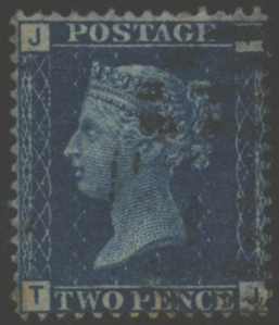 1858-76 2d blue, Plate 15 TJ, wmk Inverted good U, SG.46wi, Cat. £300