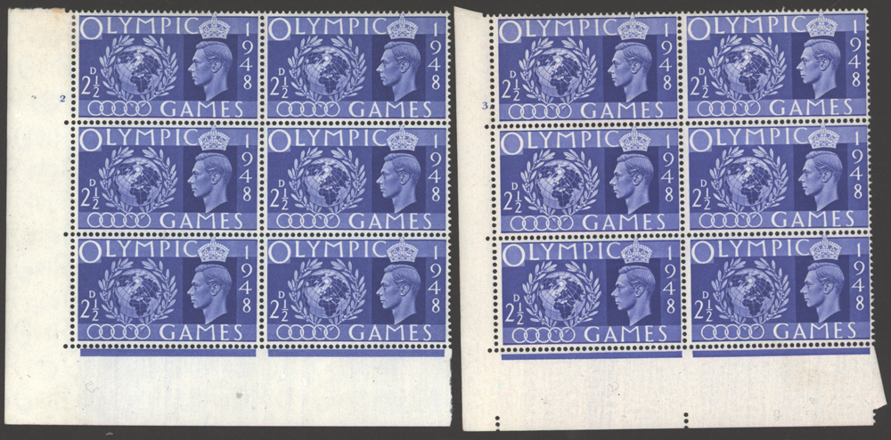 1948 Olympics block of six Cat. £15