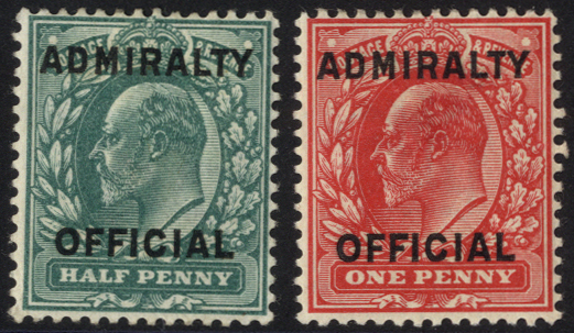 ADMIRALTY OFFICIAL 1903 &frac12;d & 1d
