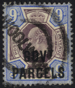 GOVT PARCELS 1902 9d dull purple & ultramarine