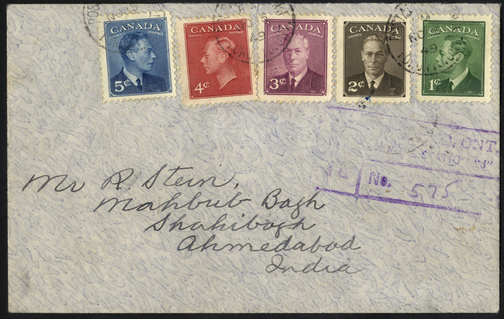 1949 Nov 15 defin 1c to 5c, on registered First Day cover.