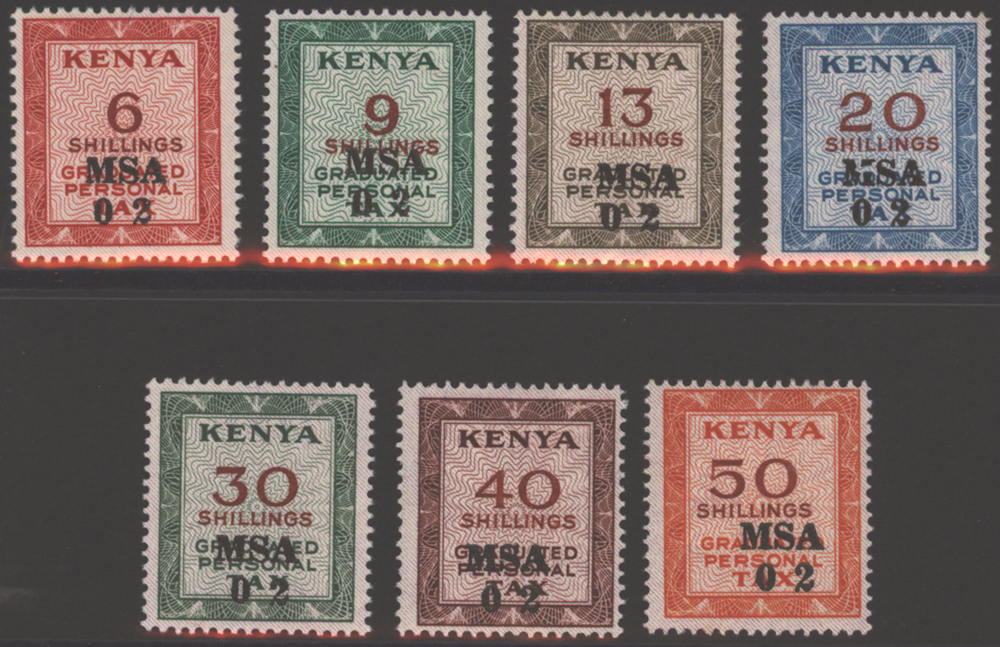 KENYA REVENUES 1963 Graduated Personal Tax set