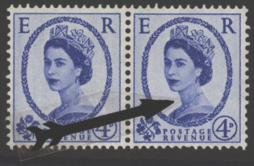 1955 Edward Crown 4d ultramarine horizontal pair