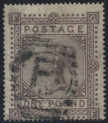 1867-83 Wmk Maltese Cross £1, SG.129, Cat. £4500