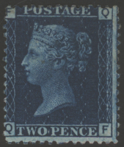 1958-76 2d blue Plate 15 QF